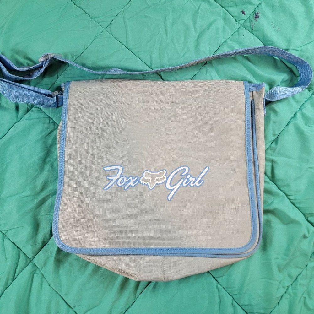 Fox Racing Fox Girl Gray Light Blue Messenger Bag Casual School Motorcross